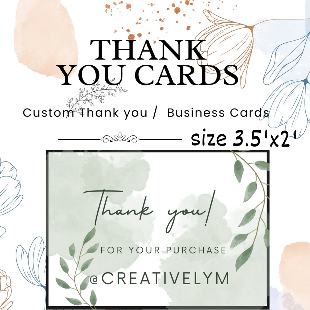 24ct. Custom thank you/business Cards